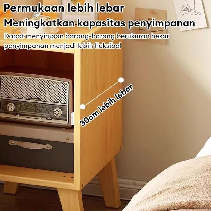 New Product - Meja Nakas Kayu Meja Kecil Meja Rotan Estetik Untuk Kamar Meja Sudut Bedside Table Min