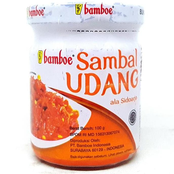 

] BAMBOE SAMBAL UDANG ALA SIDOARJO 100gr | SAMBEL HALAL MUI BOTOL KACA