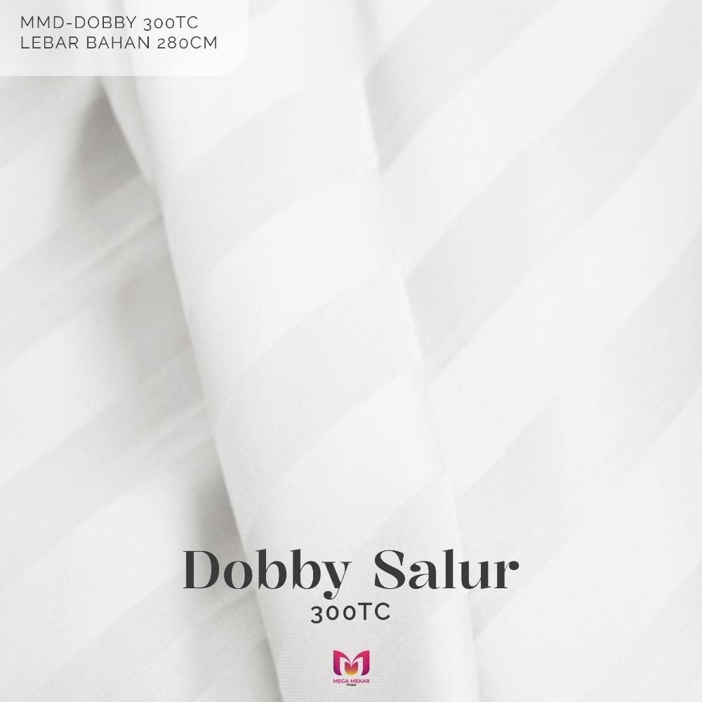 Best Seller Bahan Kain Meteran Katun Dolby Salur Putih 300Tc / Kain Sprei Linen Hotel / Kain Sprei H