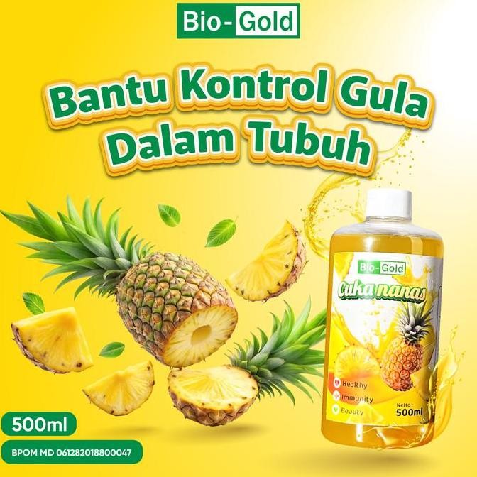 

JH8 Paket 2 Botol Bio Gold - Cuka Nanas Fermentasi Alami Turunkan Kadar Gula Darah Cuka Nanas 500 ml