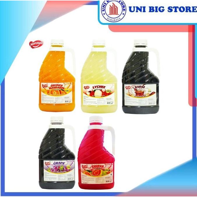 

(Expert) Naraya Cordial Sirup Guava Sarsi Grape Orange Leci 1 Liter Syrup