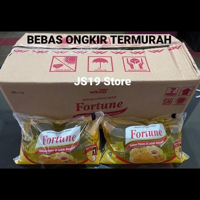 

JH8 minyak goreng merk fortune 1 liter 2 liter 1 dus