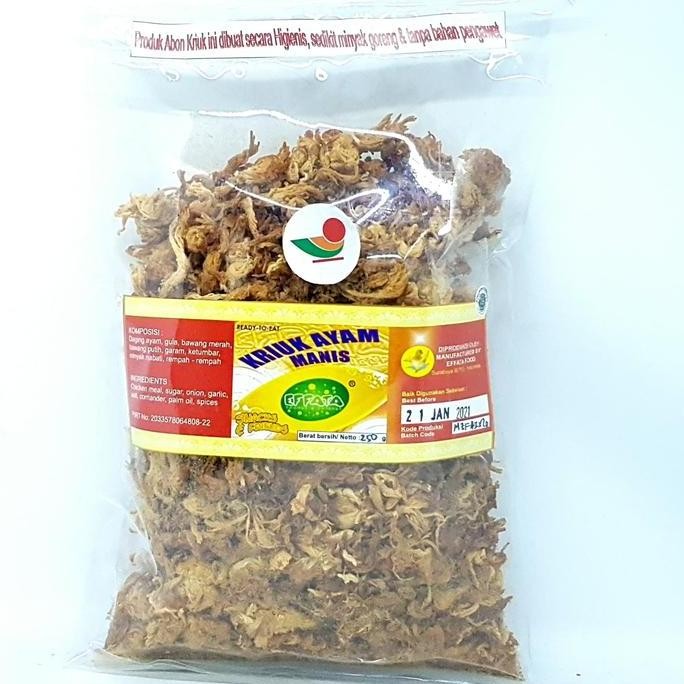 

~@~@~@~@] EFFATA ABON AYAM KRIUK MANIS 250gr | CHICKEN FLOSS CRISPY SWEET ASLI