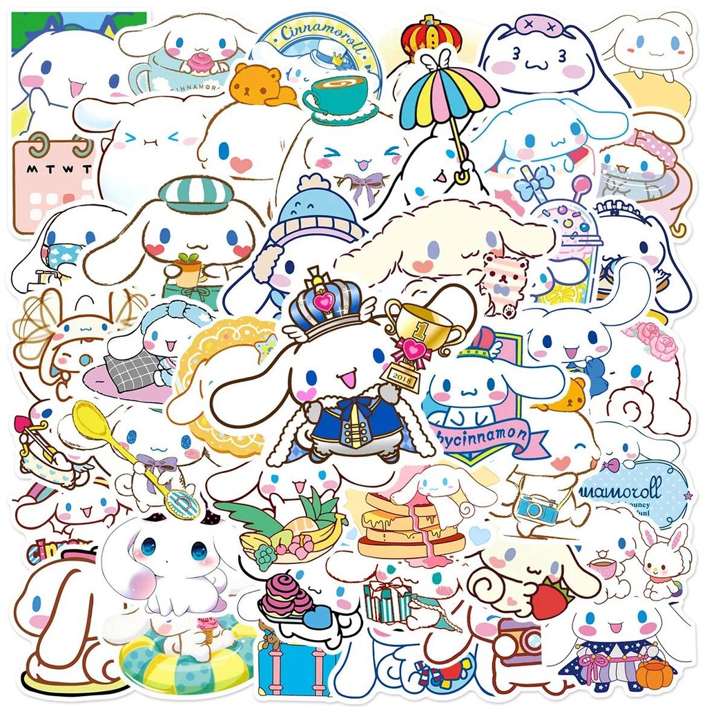 

50Pcs Cartoon Cinnamoroll Cute Dog Graffiti Stickers Motorcycle Luggage Water Cup Guitar Waterproof Stickers