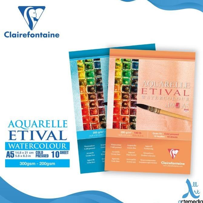 

Sale Kertas Cat Air Clairefontaine Etival A5 Cold Pressed Watercolor Pad