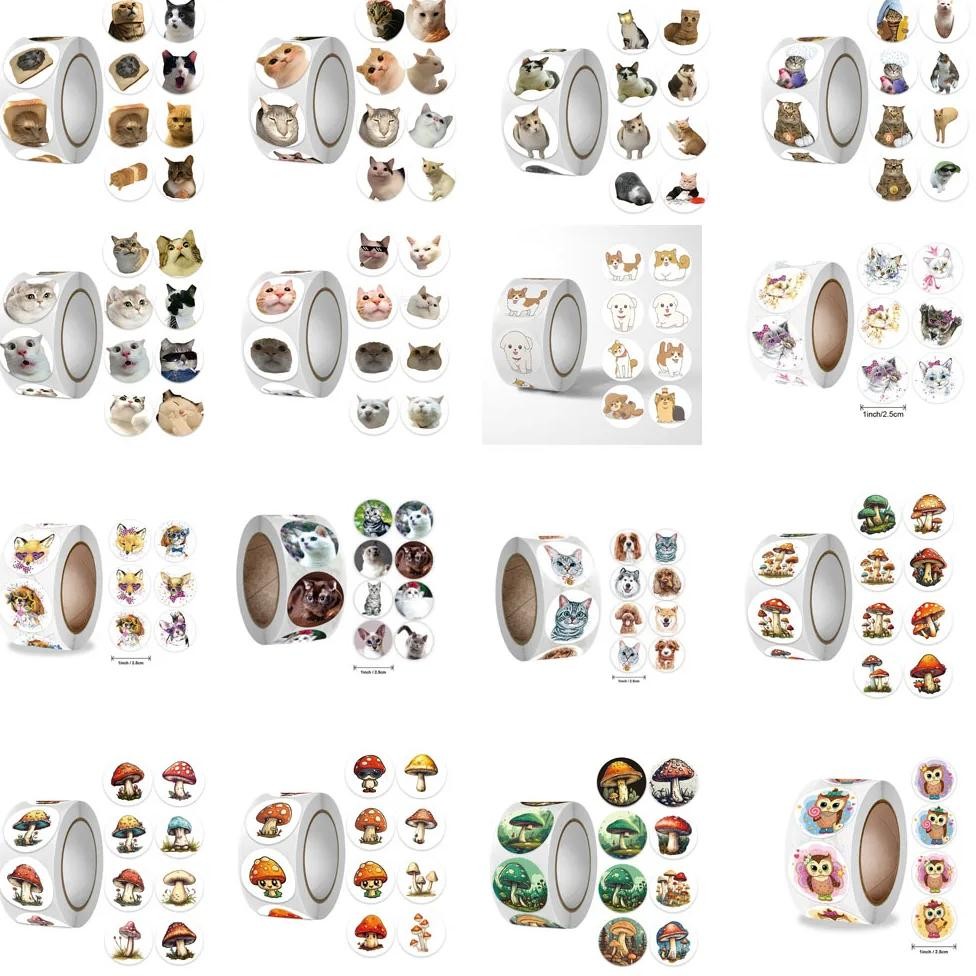 

50-500Pcs Cute Cat Animal Reward Sticker New Kids' Motivational Stickers Diy Creative Friendly Campus Office Self-Adhesive Labe