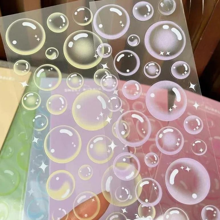 

Korean Stickers Wholesale Original Transparent Bubble Ins Style Cute Hand Account With Card Stickers
