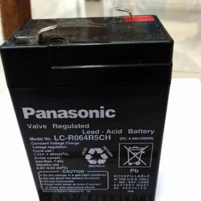 Pe Aki Kering Panasonic 6V 4,5Ah Buat Lampu Emergensi Dll