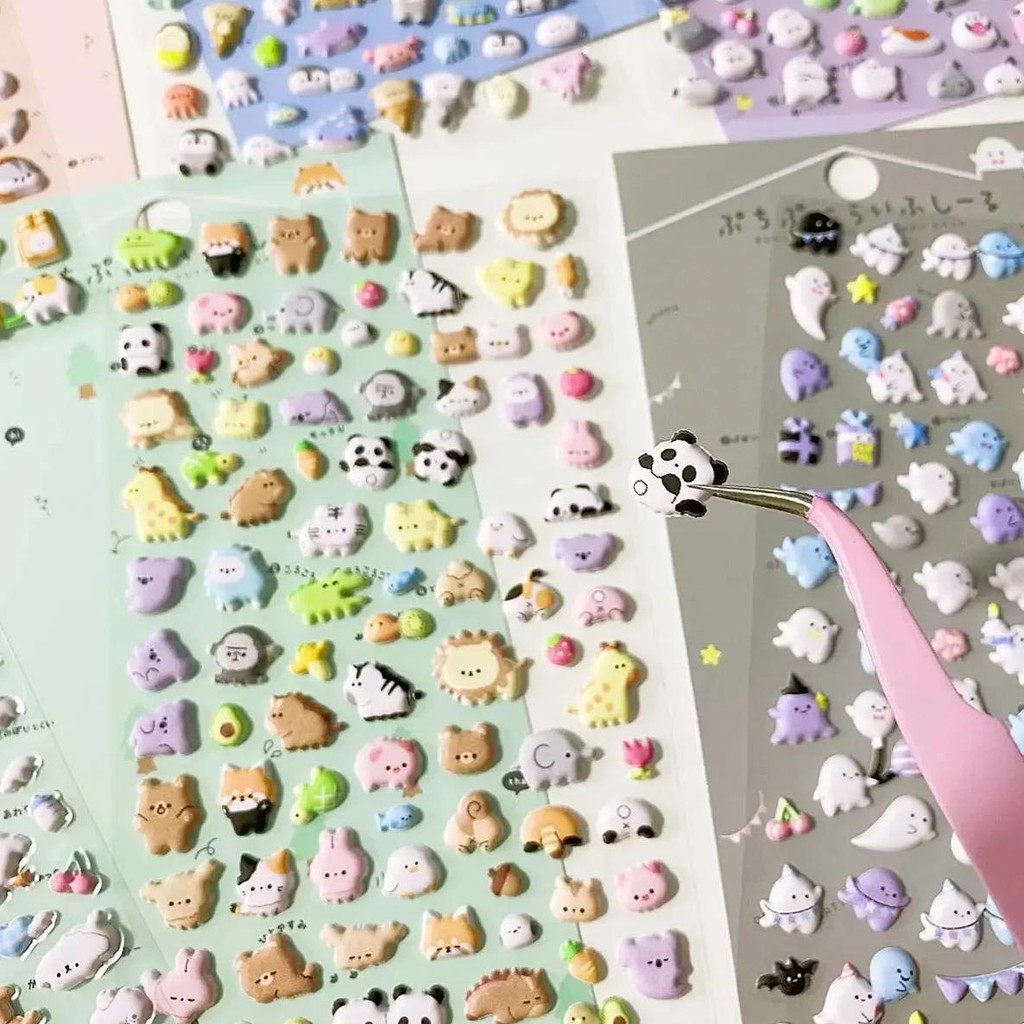 

Kawaii 3D Cartoon Animal Bulgy Stickers Cute Mini Scrapbooking Journal Diy Stationery Sticker Phone Case Ccd Kid Aesthetic Decal