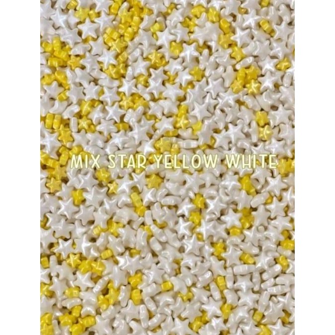 

(Expert) Mix Star Yellow White Edible Sprinkle for Cake Decoration