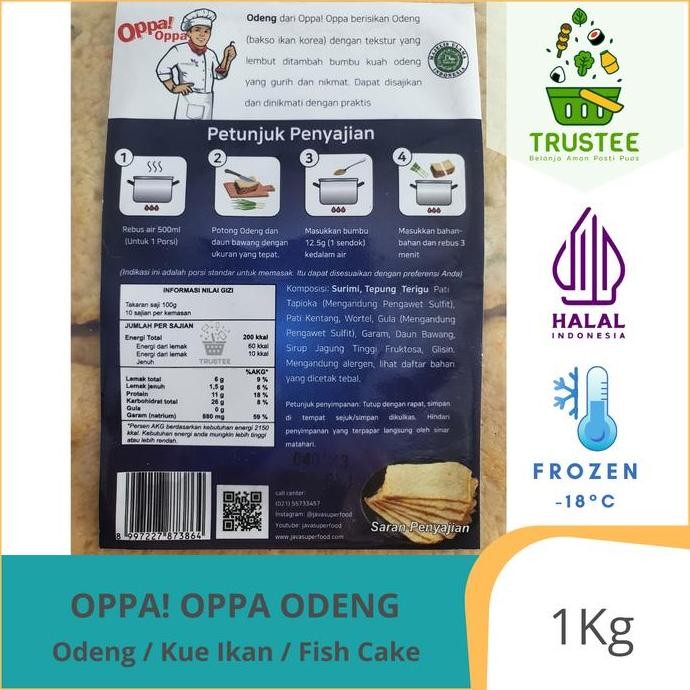

JH8 Oppa! Oppa Odeng Oden Eomuk Korea Fish Cake Halal 1kg