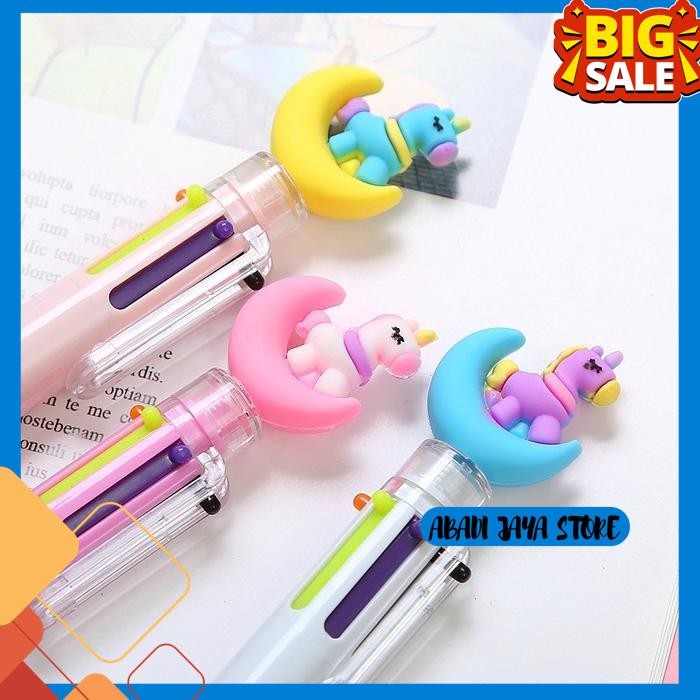 

PULPEN UNICORN 6 WARNA BOLPEN STATIONERY PENA KTER LUCU ALAT TULIS 6IN1 FREE ONGKIR