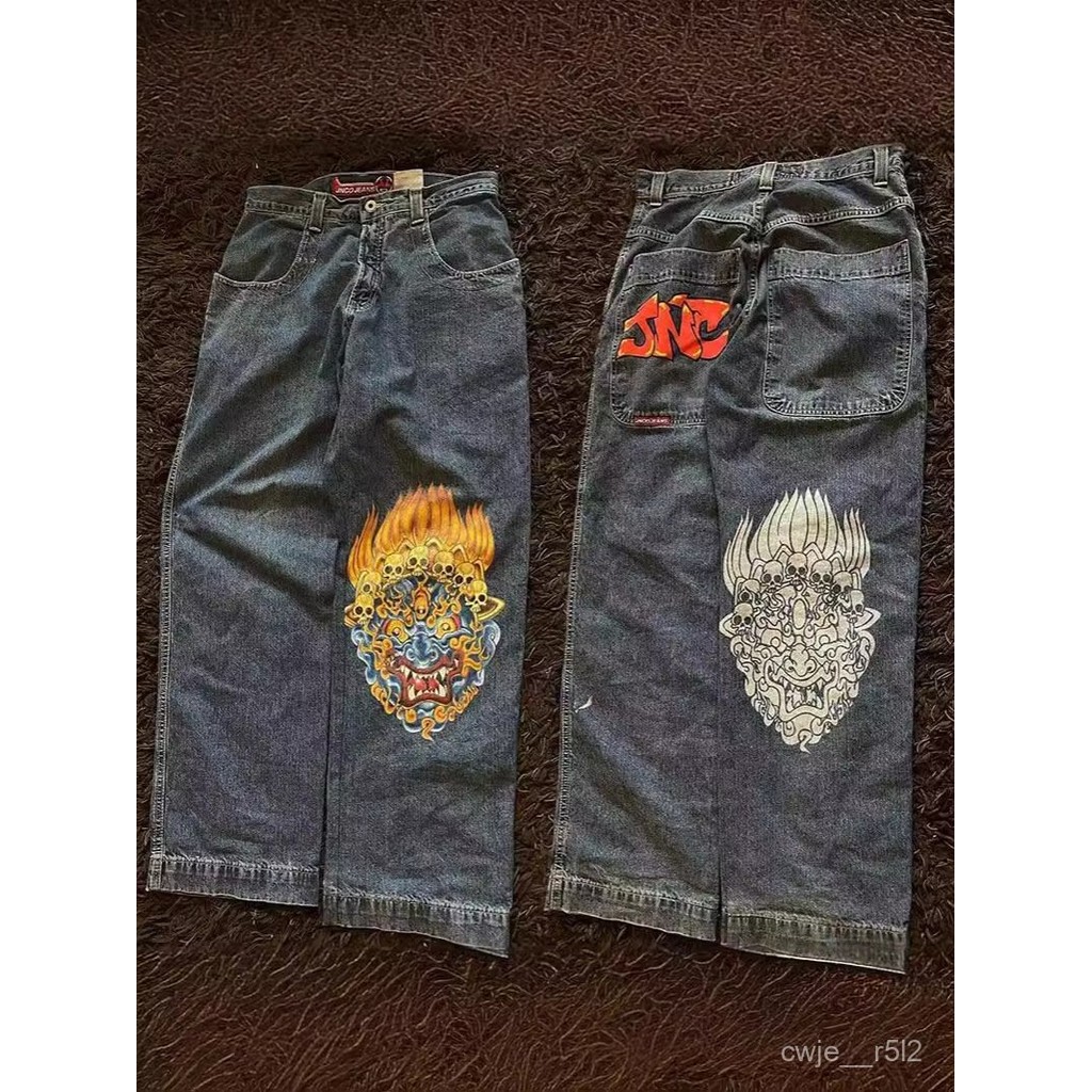 Cross-Border E-Commerce JNCO Loose Jeans Y2K Harajuku Hip Hop Vintage Street Men's Casual Wide Leg J