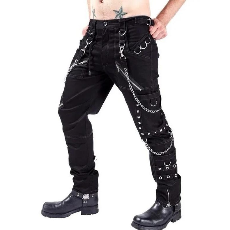 Men's Personalized Casual Pants Goth Pants Punk Rock Bondage Pants