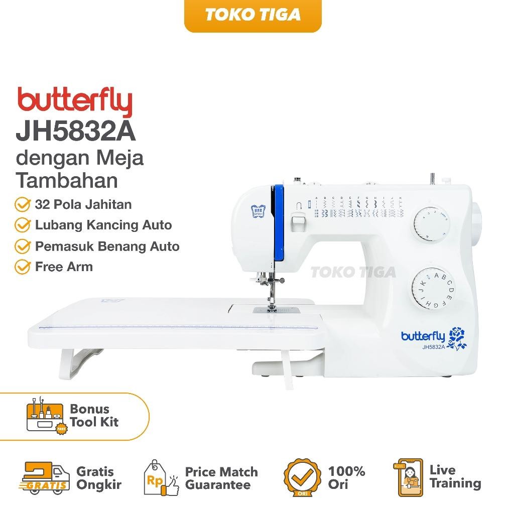 NEW Mesin Jahit BUTTERFLY JH5832A / JH 5832 A / JH 5832A (Multifungsi Portable) [terbaik][terlaris]