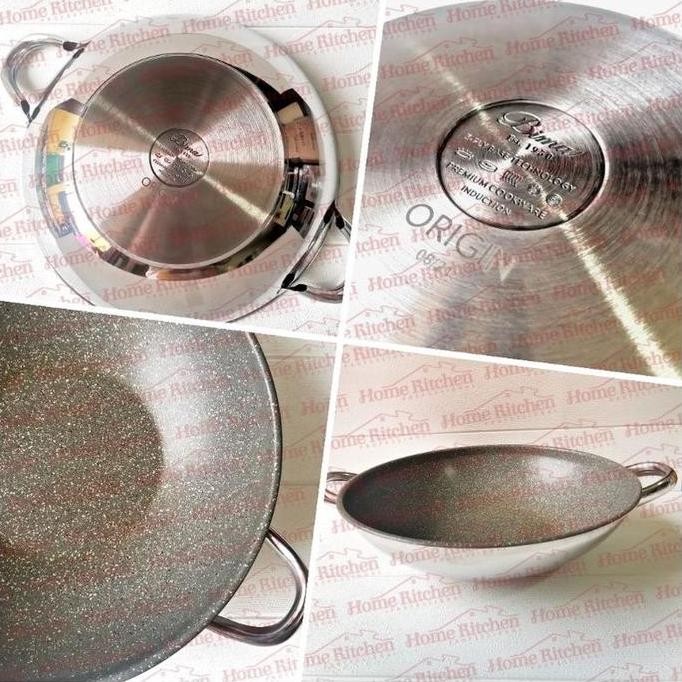 Murah B2003432 Kuali Anti Lengket Bima Origin Stick Wok Pan 32Cm Stone Force Coating