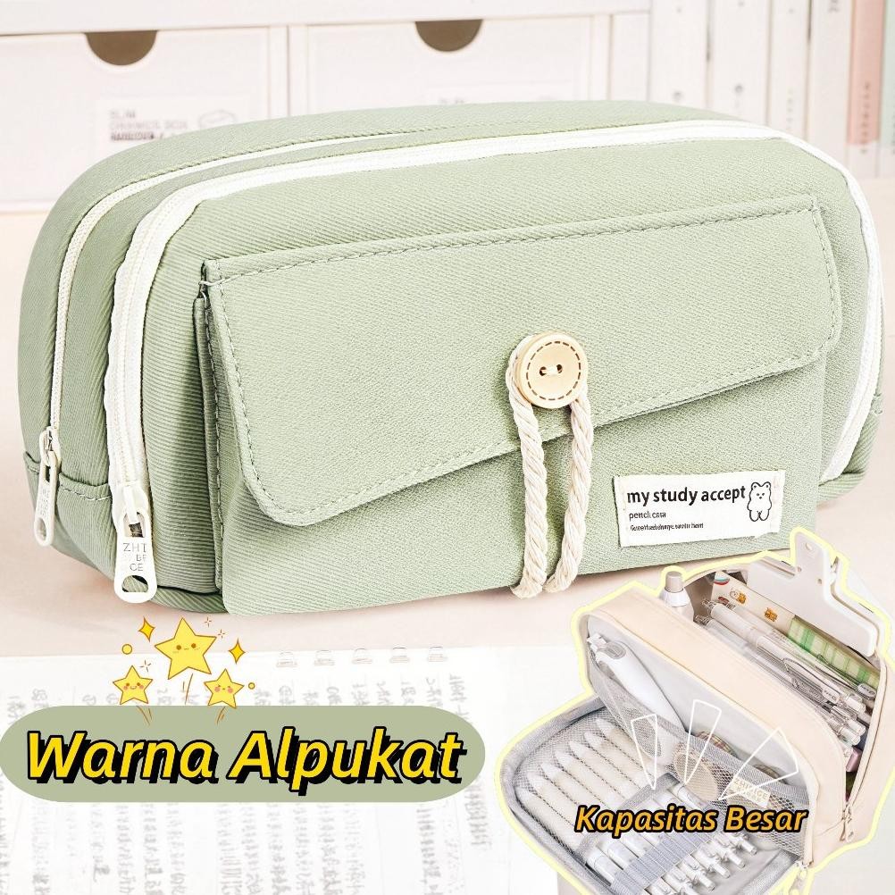 

Fth- [Cod] Tempat Large Capacity Kawaii Pensil Korea Multi Sekat/Flip Pencil Bag/Stationery Organizer School Supplies/Kotak Penyimpanan Alat Tulis Murid Perempuan Fth-