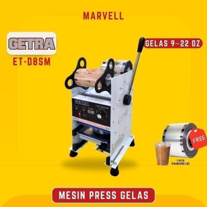 Cup Sealer Digital Counter Getra Et-D8Sm Mesin Press Gelas Plastik