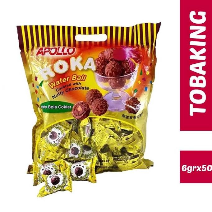 

Apollo Roka Wafer Ball isi 50 Nutty Chocolate Wafer Bola 300g