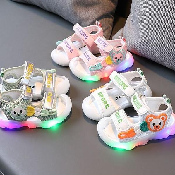 Sepatu Sandal Lampu Led Sendal Anak Perempuan Laki Laki