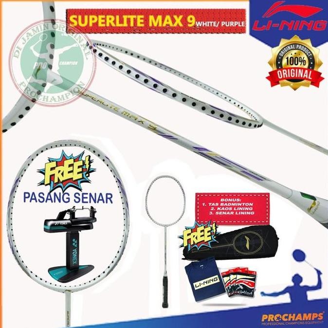 [sportshop] LINING SUPERLITE MAX 9 RAKET BADMINTON ORIGINAL