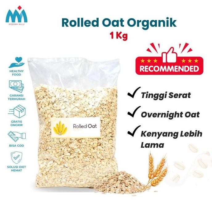 

Rolled Oat 1 Kg Oatmeal Sereal Gandum Organik Utuh Original