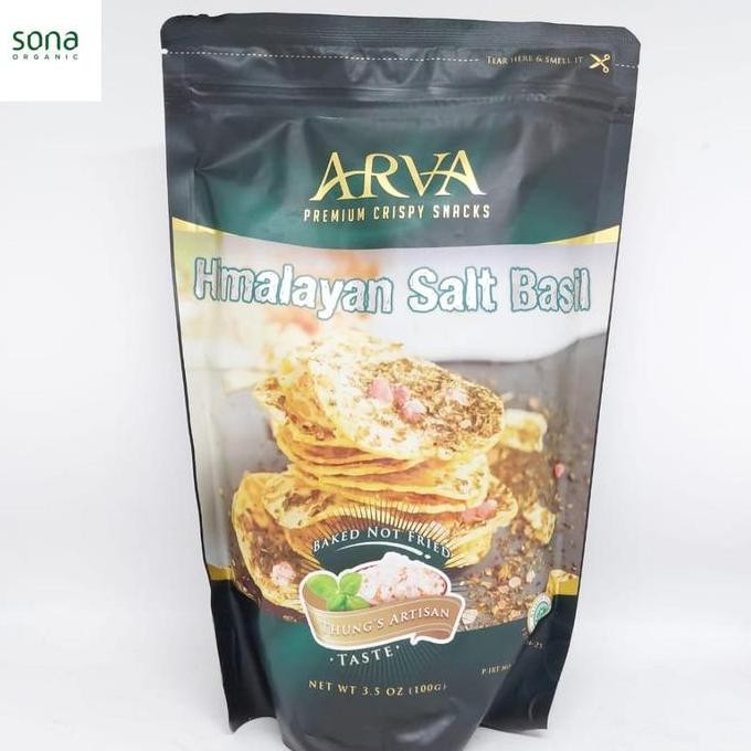 

Arva Keripik Tempe Crispy Himalayan Salt Basil 100g - Non MSG