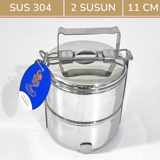 Terlaris Rantang Bima 2 Susun Kecil (Mini) 11 Cm Stainless Steel Sus 304 Ready Stok