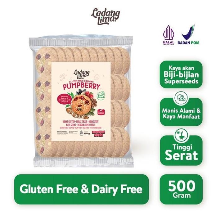 

Pumpberry 500gr - Cookies Snack Gluten Free Ladang Lima
