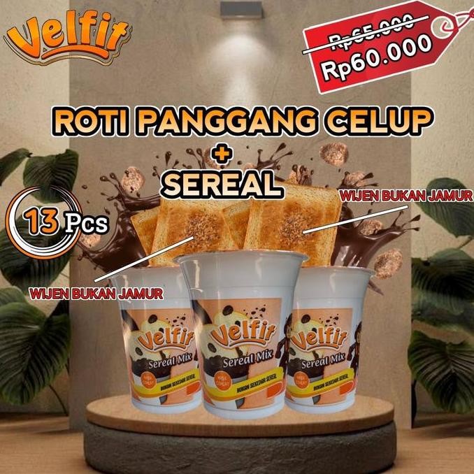 

13pcs Velfit Roti Panggang Celup Susu Cokelat ( + SEREAL )
