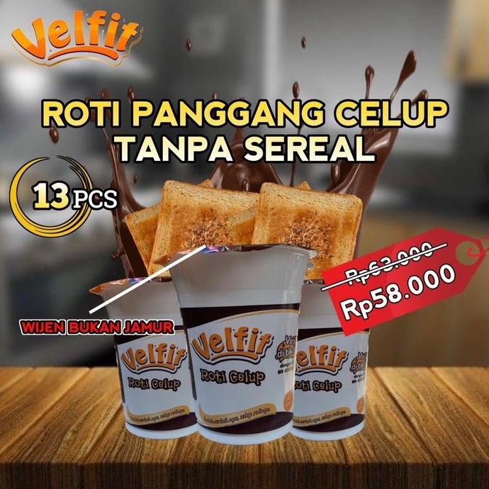 

13pcs Velfit Roti Panggang Celup Susu Coklat ( TANPA SEREAL )