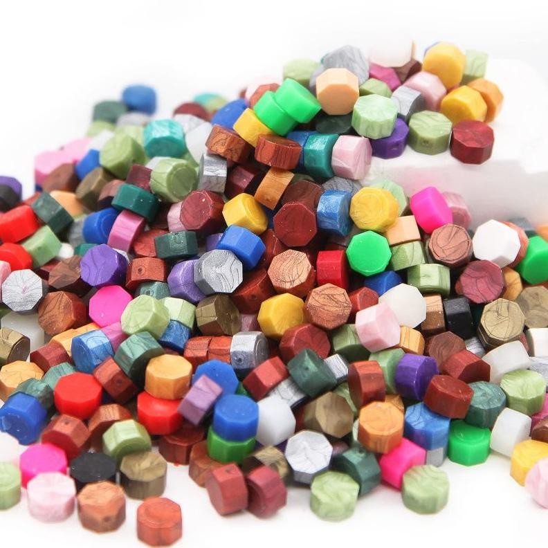 

Premium 1 Box DIY Octagonal Sealing Wax 10 Color Lilin Wax Partikel Octagon Seal Stamp Wax High Quality