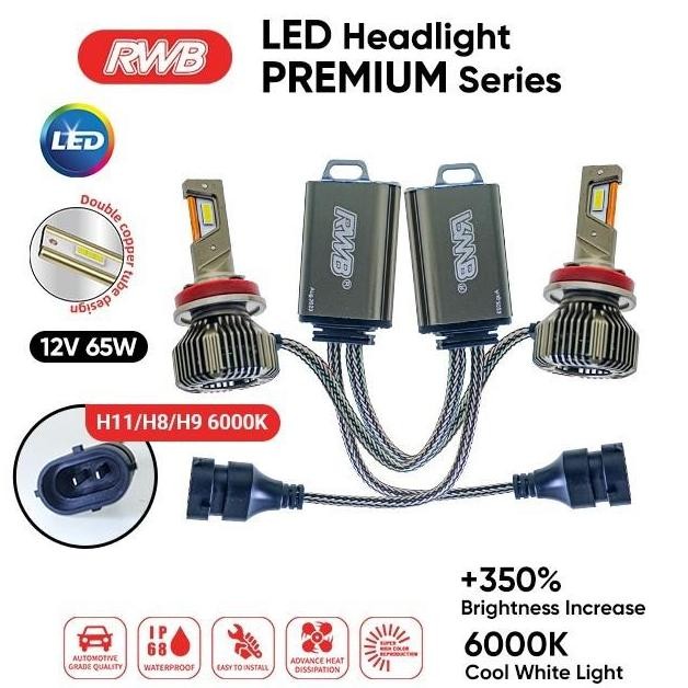 Bohlam Lampu Mobil H11 H8 H16 LED Cahaya Putih - RWB