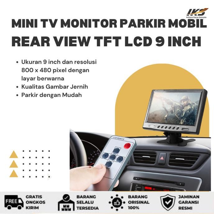 #@#@#@#@] Mini TV Monitor Parkir Mobil Rear View TFT LCD DVD MP3 Player 9 Inch