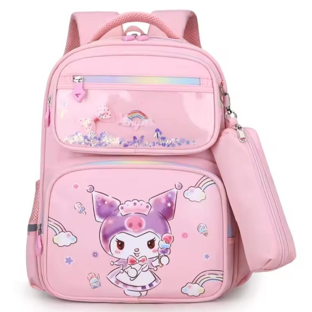 TAS RANSEL Anak Sekolah Motif KUROMI Dompet Anak Perempuan TK/SD/SMP