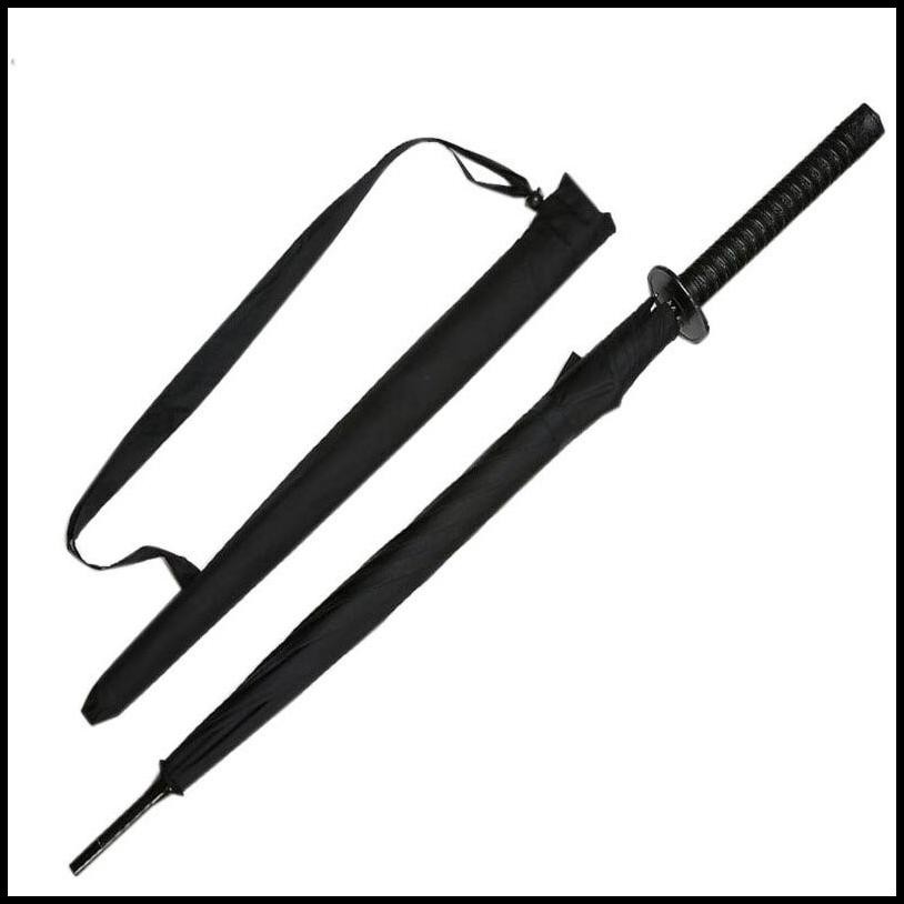 Ready Japanese Creative Sword Samurai Umbrella / Payung Ninja Pedang Samurai Long Handle Windproof {