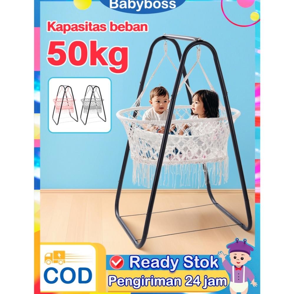 Ayunan Bayi Rotan Goyang Keranjang Bayi Tidur Ayunan Bayi Gantung Baby Swing