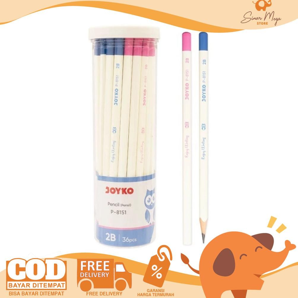 

JOYKO Pencil P-8151 Enjoy Writing White - Pensil 2B DIJUAL PAK Isi 36 Murah DiM