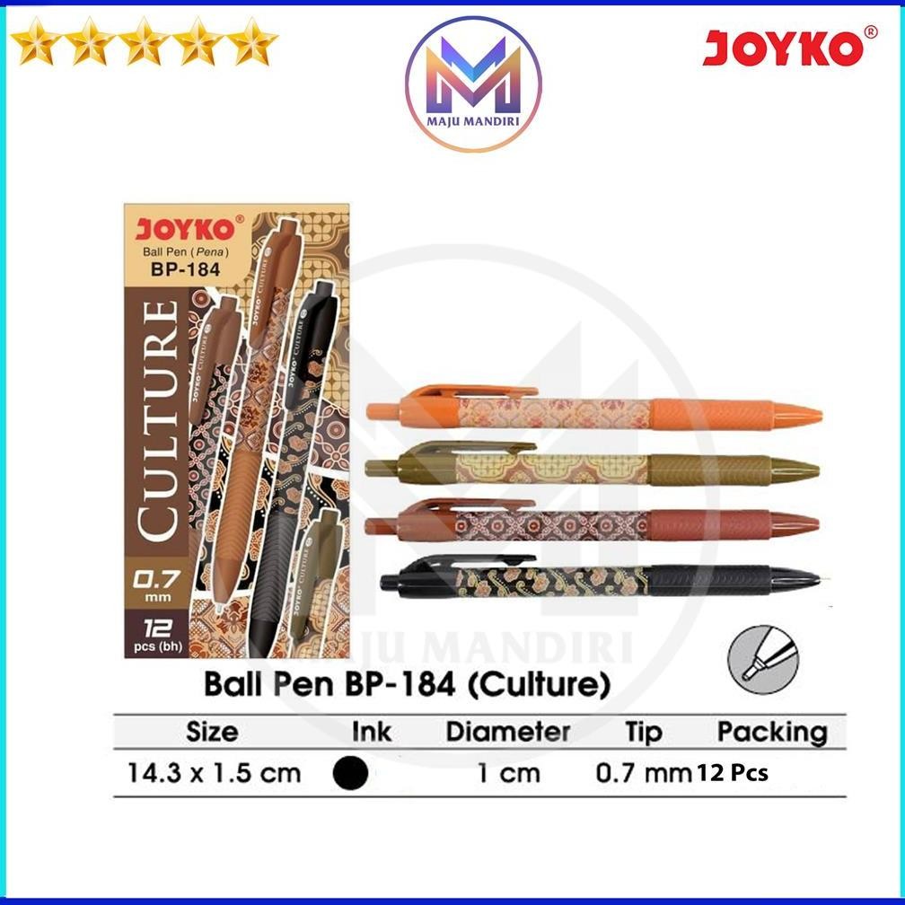 

Ball Pen Joyko Culture BP184 / Pen Cetek Batik BP 184 Pulpen BP-184 / Balpen Cetik Motif Batik Tinta Warna HItam DiM