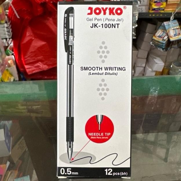 

( 12 pcs ) JK 100NT Gel pen Kepala Lancip 0,5 mm / Pulpen Gel Jk-100NT Jk100NT Joyko DiM