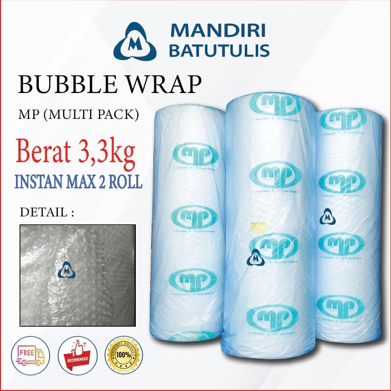 

Instant Bubble Wrap Bening Transparan 1 Roll Merk MP Muliapack Paling Tebal Murah DiM