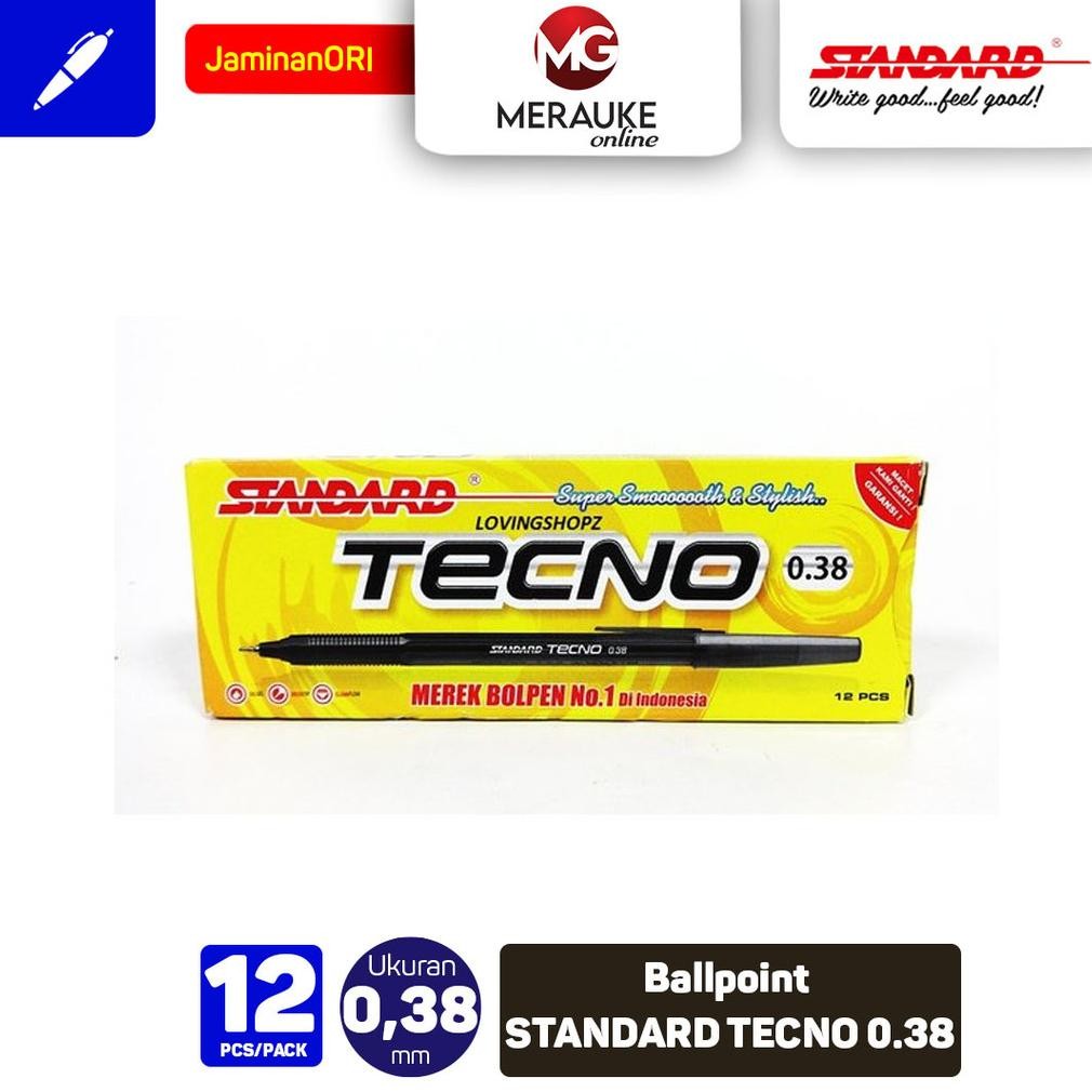 

Ballpoint STANDARD TECNO 0.38 - Hitam 12 Pcs DiM
