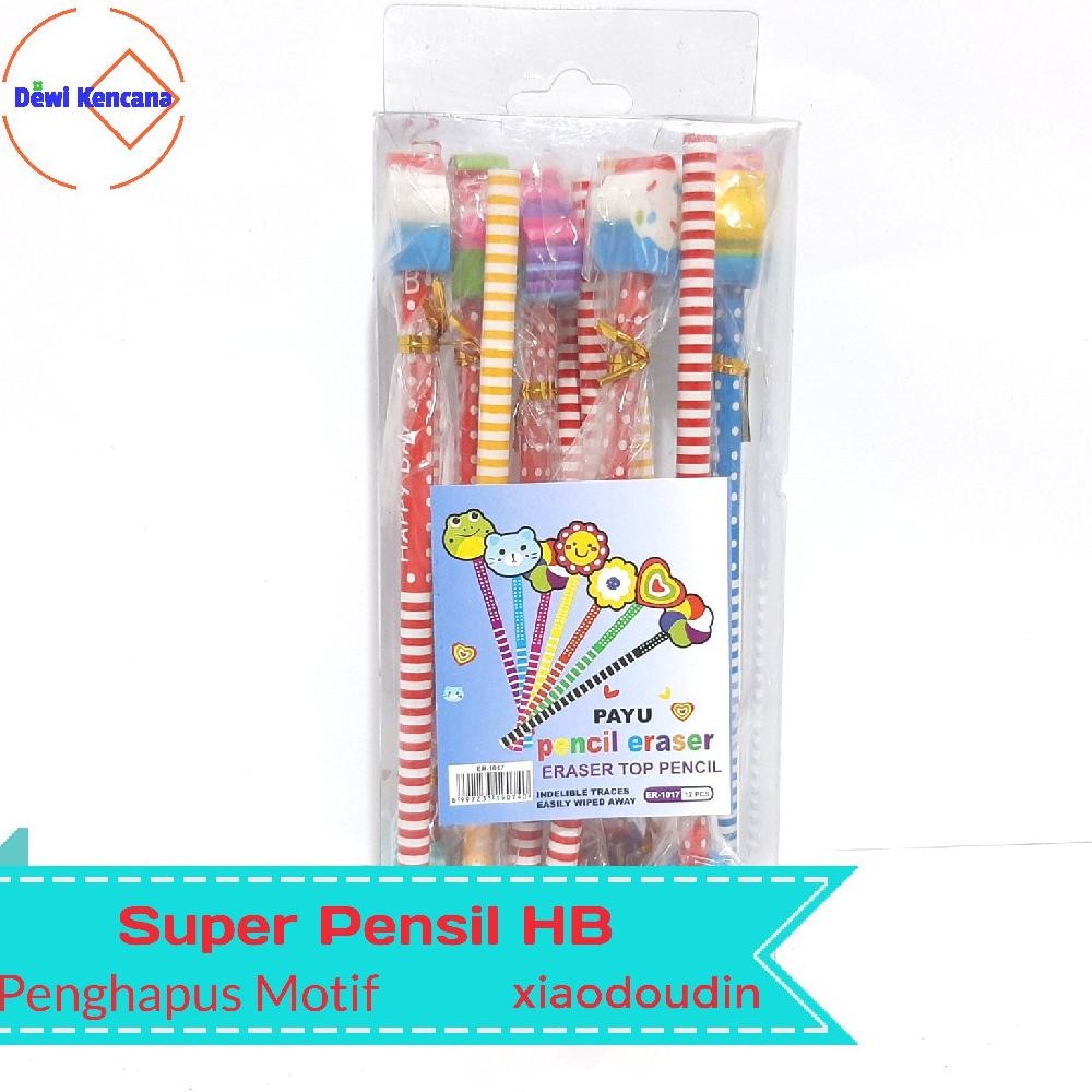 

Set Super Pensil Penghapus Topper HB Motif isi 1 Lusin DiM