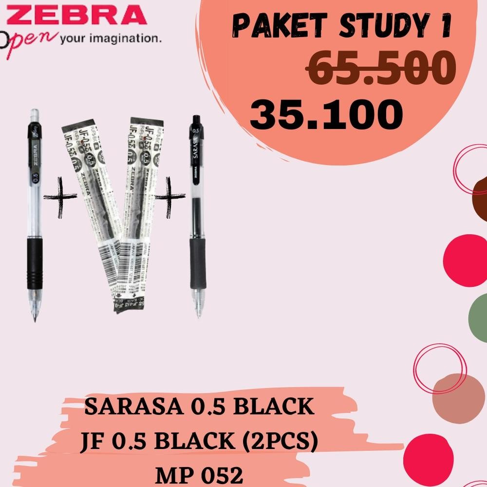 

Asaba Bandung - Zebra Paket Alat Tulis Sarasa Clip 0.5 Free Refill JF Plus Zebra Pensil Mechanic MP 052 Study 1 DiM