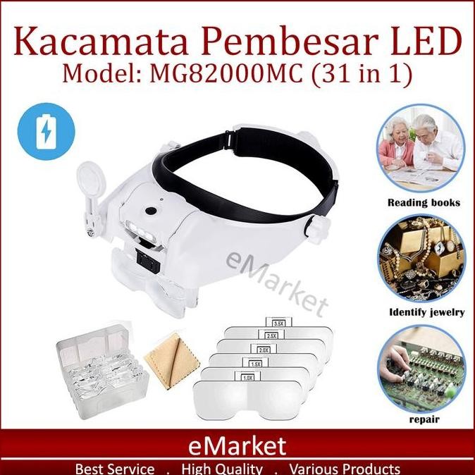 

Sale Kacamata Pembesar Led Mg82000Mc / Kaca Mata Servis / Lampu Reparasi