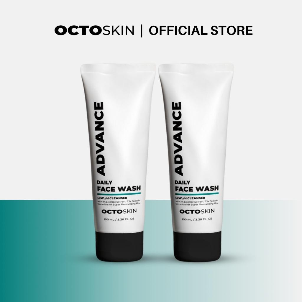 Octoskin Paket Bundling 2 Pcs Advance Daily Face Wash 100Ml Terlaris Best Quality 100% Original