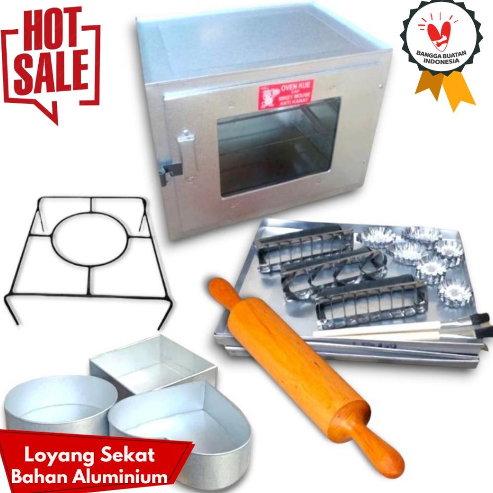 Oven Kompor Tangkring Miky Susun 3 Bahan Galvalum Anti Karat / Paket Loyang dan Cetakan Kue Lengkap