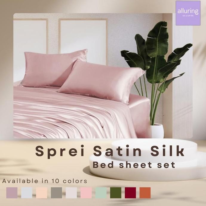 Sprei Satin Silk - Alluring Satin Silk Bed Sheet Set