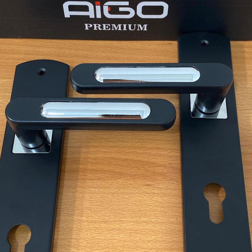 HANDLE PINTU BESAR 25CM HITAM DOFF MINIMALIS / GAGANG PINTU MINIMALIS