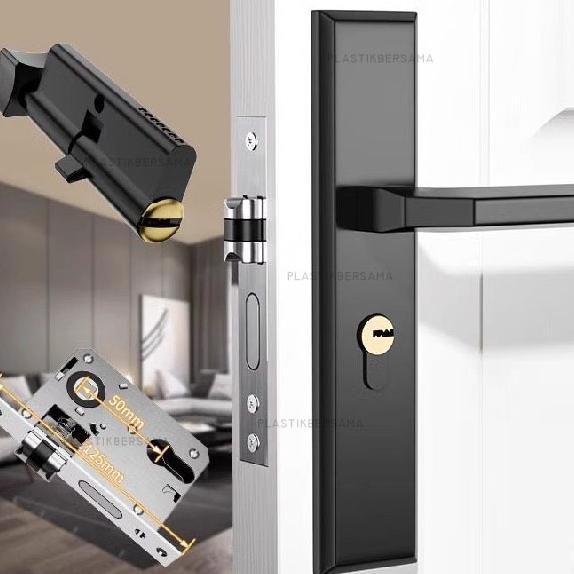 Kunci Pintu Set Lengkap / Slot Pintu Rumah Set Body Kunci | Gagang Pintu | Tarikan Pintu Tanggung